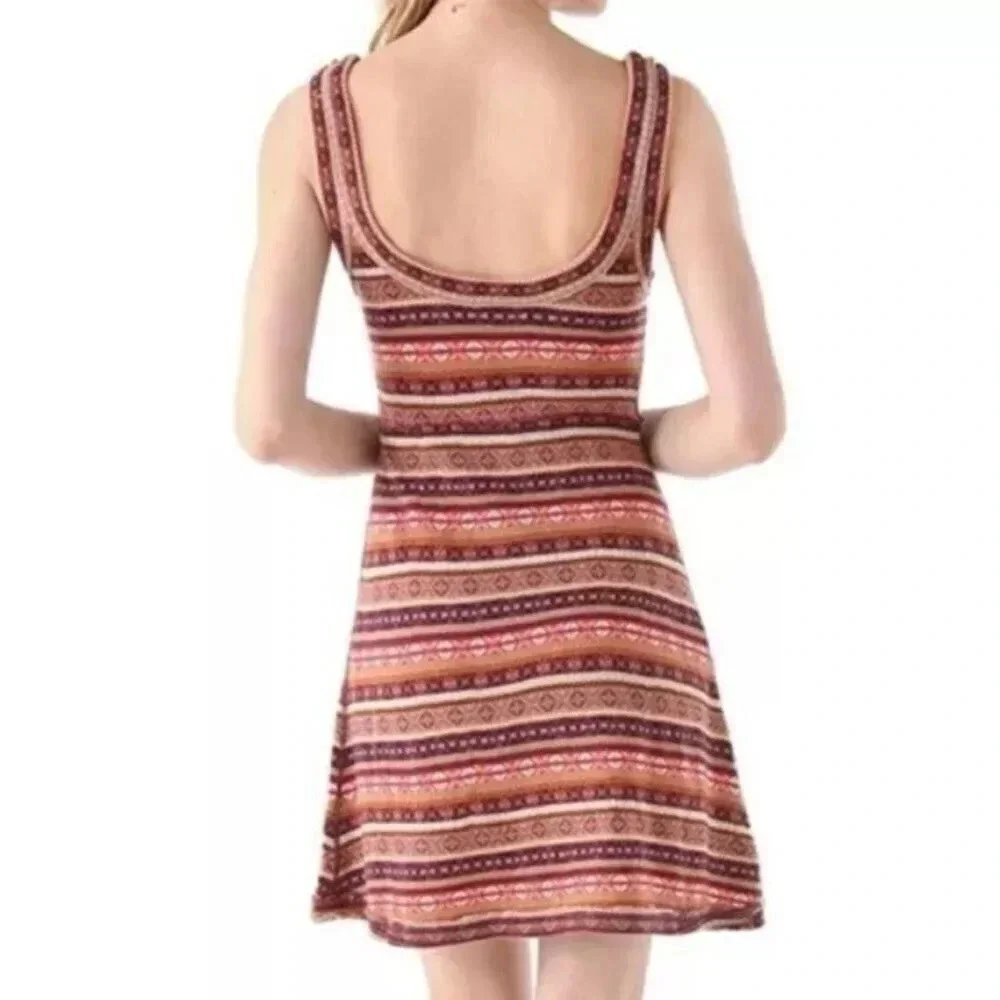 Free People Fair Isle A-Line Wool Blend Mini Sweater Dress - Picture 2 of 6